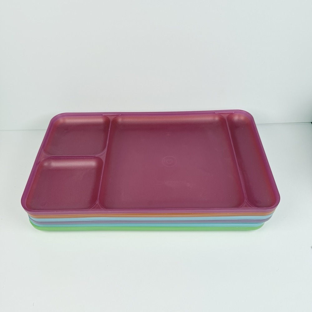 Tupperware Set of 6 Pastel Divided Food Serving Trays Dinner Lunch Camping Kids